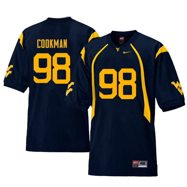 Men #98 Sam Cookman West Virginia Mountaineers Retro College Football Jerseys Sale-Navy - Click Image to Close